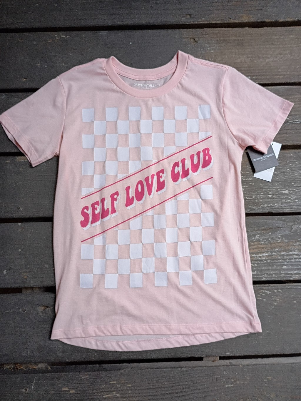 Self Love Club Women's Pink Short Sleeve T-Shirt Size Xs
